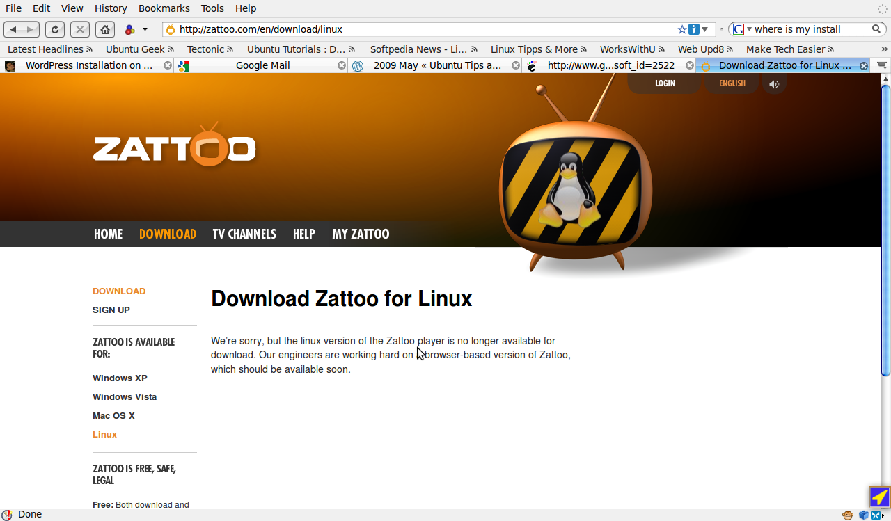 Screenshot-Download Zattoo for Linux | Zattoo - watch online TV - Mozilla Firefox
